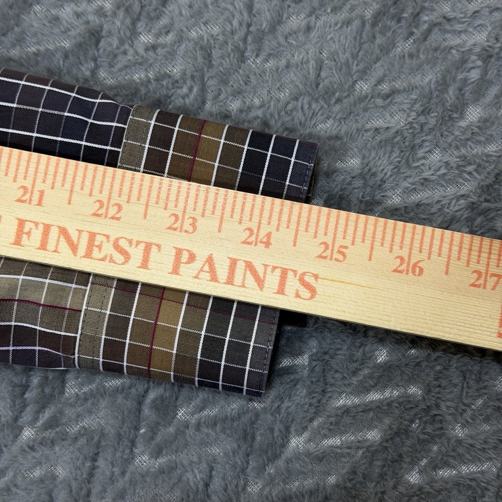 Vtg Haupt Shirt Germany Men Large Brown Check Button Down 16.5 - Picture 10 of 12